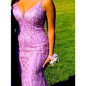 Lavender prom gown size 6 with corset back
